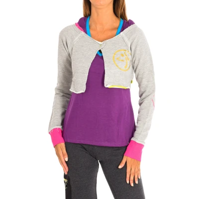 Image of Zumba Womens Long sleeve cardigan Z1T00475 Grey Cotton Size Medium