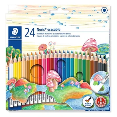 Image of STAEDTLER 144 50NC24 Noris Club Erasable Colouring Pencils Assorted Colours, Pack of 24