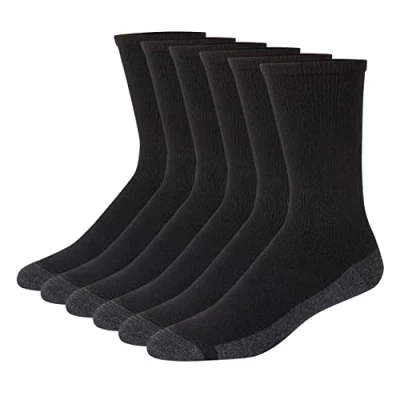 Image of Hanes mens Max Cushion Crew, Black, 12 6 US