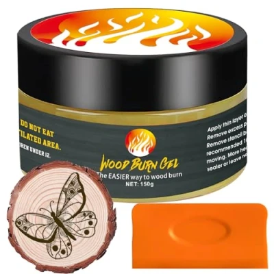 Image of 150g Wooden Burning Gel，4 OZ Heat Activated Marker Paste for Wood Burn Paste,Creating Magical Art in a Few Minutes,Used Drawing, DIY Arts,Flame Suitable Beginners