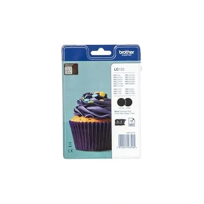Image of Brother LC123BK 2 pack High Yield black original ink cartridge
