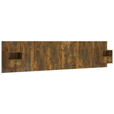 Image of vidaXL Bed Headboard with Cabinets Smoked Oak Engineered Wood