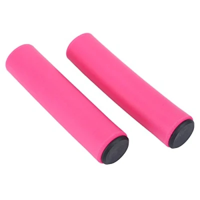 Image of VGEBY Bike Handlebar Grips, Soft Sponge Grips with End Cover Ergonomic Bicycle Non Slip Rubber for Mountain (Pink)