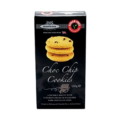 Image of Simpkins Sugar Free Chocolate Chip Cookies 150g (2 Pack)