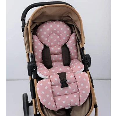 Image of Pushchair/Stroller Cushion Pram Accessories Seat Liner Umay Baby 100% Cotton Cover (Powder Star)
