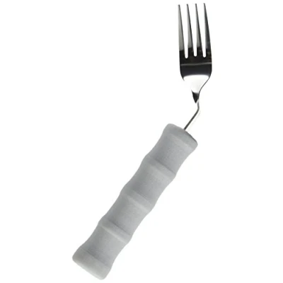 Image of HOMECRAFT Lightweight Foam Handled Cutlery Angled, Fork, Right, (Eligible for VAT relief in the UK) Fork Limited Wrist Movement, Independent Self Feeding Utensil Arthritis, Elderly, Disabled