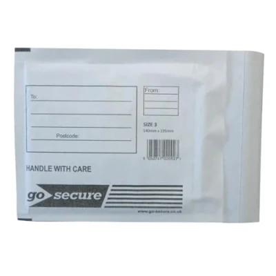 Image of GoSecure Bubble Envelope Size 3 Internal Dimensions 140x195mm White (Pack of 100) KF71448