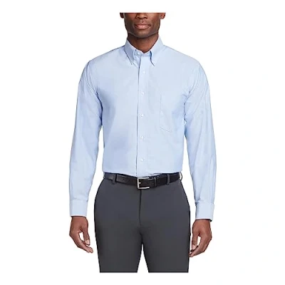 Image of Van Heusen Men&#039;s Long Sleeve Oxford Dress Shirt, Blue, 17.5&quot; Neck 34&quot; 35&quot;