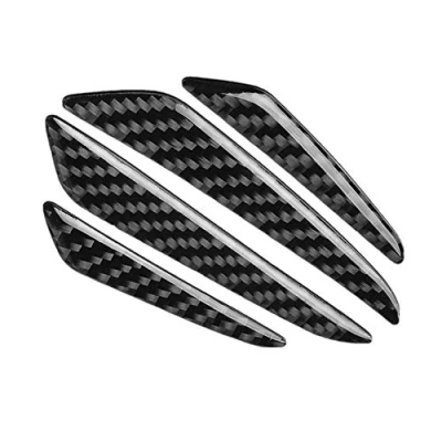 Image of WeFoonLo 4pcs Black Carbon Fiber Auto Car Door Bump Protector Sticker for SUV Pickup Truck (Black)