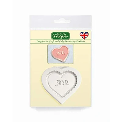 Image of Katy Sue Designs Mr Heart Plaque Silicone Mould for Cake Decorating, Crafts, Cupcakes, Sugarcraft, Candies, Chocolate, Card Making and Clay, Food Safe Approved, Made in The UK, Grey