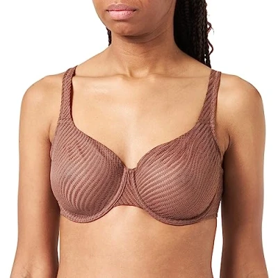 Image of Triumph Women&#039;s Harmony Spotlight W01 Minimizer Bra, Semi Transparent Inches, Cocoa Sugar, 32DD