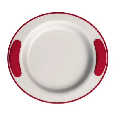 Image of Ornamin Keep Warm Plate, red