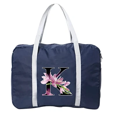 Image of Cabin Bag 45x36x20 for Easyjet Airlines Underseat Travel Holdall Carry on Hand Luggage Weekend Packable Duffel Bag,Sports Fitness (Flower Color K)