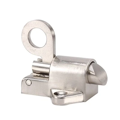 Image of Zinc Alloy Automatic Latch Lock Pull Ring Spring Bounce Door Bolt for Home Window Gate Security