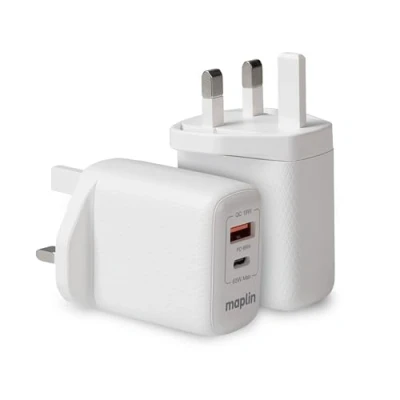 Image of Maplin 65W 2 Port USB Wall Charger 1x A C GaN PD