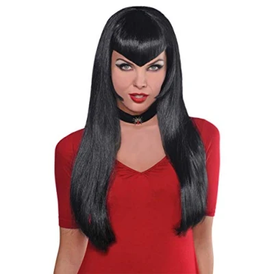 Image of amscan 10235163 Black Vampiress Party Wig, 1 Pc