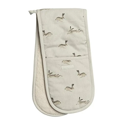 Image of Sophie Allport Hare Double Oven Gloves, Heat Resistant, Thermal Layer, Kitchen Accessories