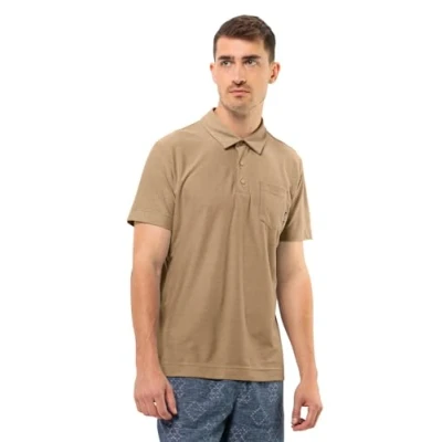 Image of Jack Wolfskin Men&#039;s Terral Polo M T Shirt, Sand Storm, L