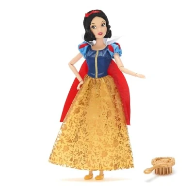Image of Disney Store Official Snow White Classic Doll, &amp; the Seven Dwarfs, 29cm/11, Fully Poseable Doll in a Stunning Dress, Includes Toy Hair Brush Suitable for Ages 3+
