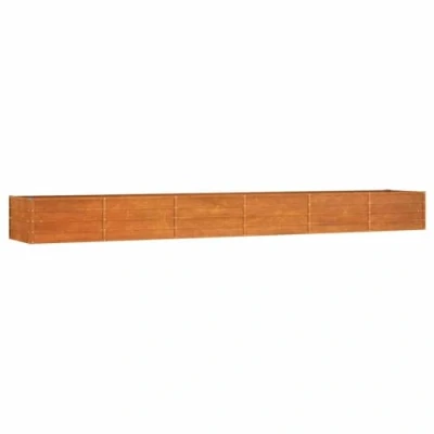 Image of vidaXL Garden Raised Bed Corten Steel Planter for Outdoor, Balcony, or Patio use Rustic Brown, Anti Corrosive Weathering Size: 480x80x45 cm