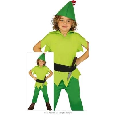 Image of FIESTAS GUIRCA Green Archer Fancy Dress Costume 7 9 years