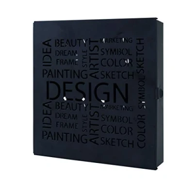 Image of HAKU Mobel Key Box Black, Metal Size: W 22 cm X H 24 D 5 cm, Style: Modern