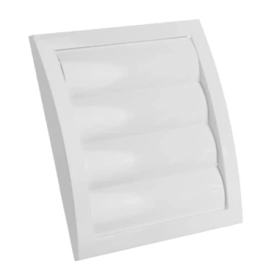 Image of Ø 150mm / 6 inch Gravity Grille Ducting Air Vent with Round Spigot and Non Return Shutters ABS Plastic White