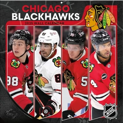 Image of TURNER SPORTS Chicago Blackhawks 2025 12x12 Team Wall Calendar (25998011936)