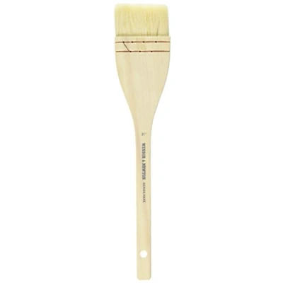 Image of Winsor &amp; Newton Hake Wide Flat Wood Handle Brush 2½&quot;, White
