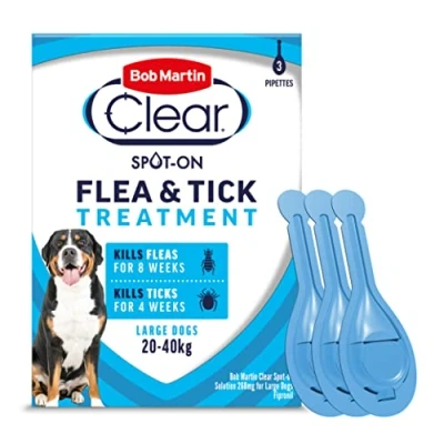 Image of Bob Martin Clear Spot On Flea Treatment for Large Dogs (20 40kg) Kills Fleas &amp; Ticks (3 Pipettes)