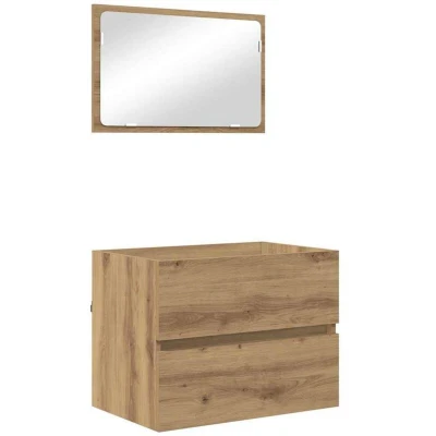 Image of vidaXL 2 Piece Bathroom Furniture Set Artisan Oak Engineered Wood