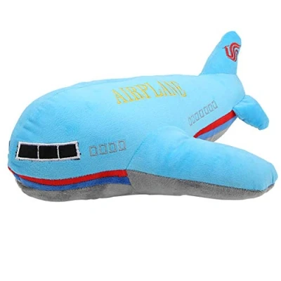 Image of Zerodis Aircraft Doll Pillow, Cartoon Airplane Soft Plush Toys Kids Sleeping Back Cushion Simulation Children Toys(Blue)