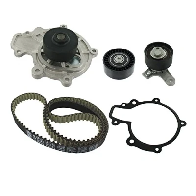 Image of VKMA05701, VKPC90002 Water Pump + Timing Belt Kit SKF VKMC 05701 with gaskets/seals 151 rounded tooth profile Plastic VAUXHALL: Antara