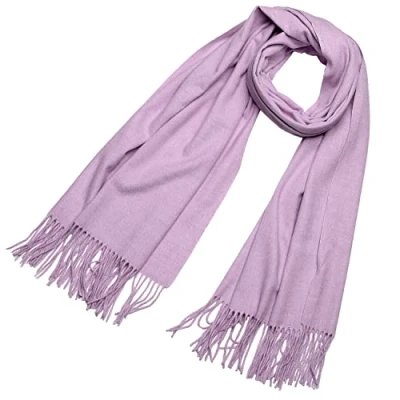 Image of DonDon Winter Scarf for Women ladies scarves long wool Shawl neck warmer 78.74 x 27.56 200 70 cm Lilac