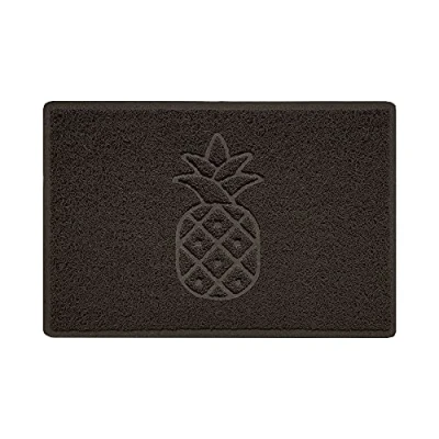 Image of Nicoman Pineapple Embossed Shape Door Mat Dirt Trapper Jet Washable Doormat (Use Outdoor ONLY) (60x40cm/23.6x15.7inches, Small) Brown