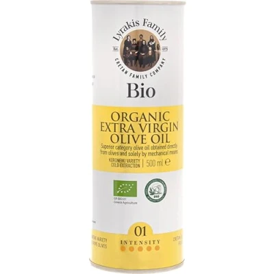 Image of Lyrakis Family Organic Olive Oil 500ml Greek Extra Virgin, Certified BIO, Premium First Cold Pressed, High Polyphenols, Handpicked Koroneiki Olives, Fresh Harvest from Crete Since 1975