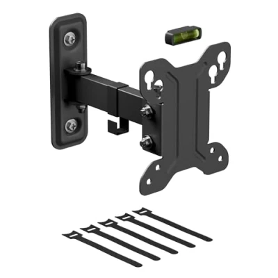 Image of D Line TV Wall Bracket for 13 27 Inch TVs, Tilt, Turn and Extend Monitor with Spirit Level, Tilting Mount VESA 75x75mm 100x100mm, Holds up to 25kg