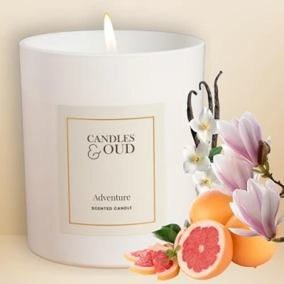 Image of Adventure l Candles &amp; Oud Burn Time: 40 Hours Scented Luxury Candle Gift Item 220g
