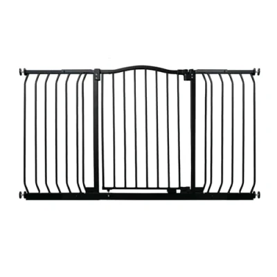 Image of Bettacare Curved Top Dog Gate, 170 179cm, Matt Black, Pressure Fit Pet Barrier, Easy Installation