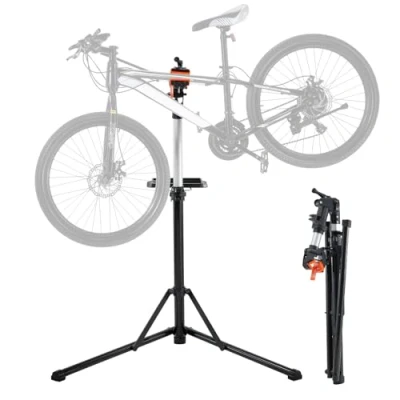 Image of VEVOR Bike Repair Stand, 66 lbs Heavy duty Aluminum Bicycle Adjustable Height Maintenance Workstand with Magnetic Tool Tray Telescopic Arm, Foldable Work Stand for Home, Shops