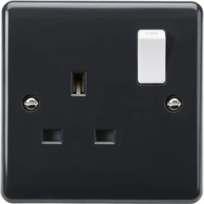 Image of KnightsBridge 13A 1G DP switched socket with white rocker [Part M compliant]