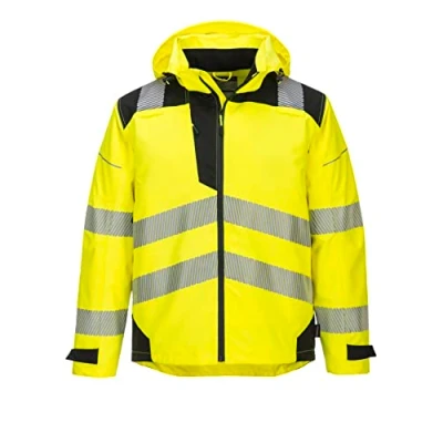 Image of Portwest PW3 Hi Vis Extreme Rain Jacket Yellow/Black 4XL