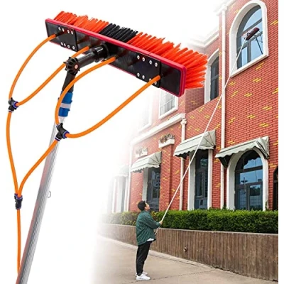 Image of Window Cleaning Pole, Water Fed Telescopic Brush Extendable Cleaner Conservatory Roof Suitable for Photovoltaic Panel Trucks 12m/ 40ft,Roof Tools Kit