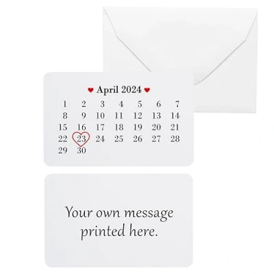 Image of Personalised Sentimental Keepsake Date &amp; Message Double Sided Metal Wallet Card Gift (Organza Bag)