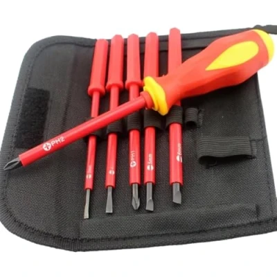 Image of MiJunHD 7Pcs Insulated Screwdriver Set, Magnetic Tips Interchangeable Phillips Slotted Screwdriver, Electrician Tool