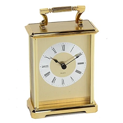 Image of Wm Widdop Rectangular Gold Carriage Clock