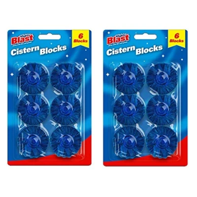 Image of 2 Packs of 6 Toilet Cistern Blocks Clean Freshener Blue Loo Bathroom Tablets
