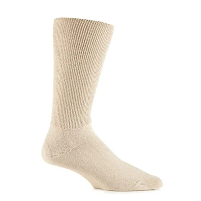 Image of 1 Pair Beige Footnurse Oedema Extra Wide Cotton Socks Ladies 4 7 Iomi