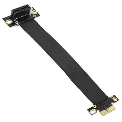 Image of GINTOOYUN PCIE 1X Extension Cable 90 Degree,PCI Express 3.0 Male to Female Riser PCI E Extender Adapter Jumper for Graphics Card(18cm,90
