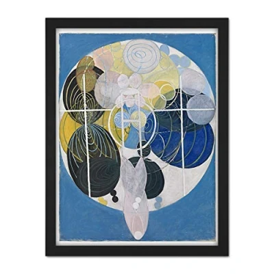 Image of Wee Blue Coo Hilma Af Klint Abstract Circles Artwork Framed Wall Art Print 18X24 Inch